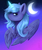 Size: 1018x1200 | Tagged: safe, artist:pprinceran, princess luna, alicorn, pony, g4, crescent moon, female, moon, night, solo, transparent moon