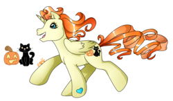 Size: 1681x979 | Tagged: safe, artist:prettywitchdoremi, oc, oc only, oc:pumpkin breeze, g3, commission, cute, g3betes, heart, heart eyes, ocbetes, simple background, solo, transparent background, wingding eyes