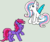 Size: 221x186 | Tagged: safe, artist:zwolfielove, fizzy pop, star catcher, pony, g3, duo, gray background, simple background