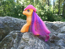 Size: 900x675 | Tagged: safe, artist:jaimep, scootaloo (g3), g3, irl, photo, solo, toy, watermark