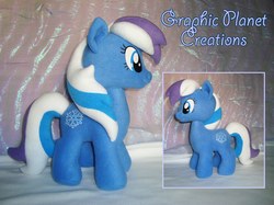 Size: 1406x1054 | Tagged: safe, artist:graphicplanetdesigns, snowflake (g3), g3, g4, g3 to g4, generation leap, irl, photo, plushie, solo