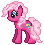 Size: 44x45 | Tagged: safe, artist:katcombs, pinkie pie (g3), g3, g4, base used, female, g3 to g4, generation leap, gif, non-animated gif, pixel art, simple background, solo, transparent background