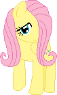 Size: 84x139 | Tagged: safe, artist:starry mind, fluttershy, pony, g4, female, hair over one eye, ms paint, pixel art, simple background, solo, white background