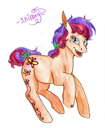 Size: 1454x1768 | Tagged: safe, artist:animagicworld, scootaloo (g3), g3, g3.5, female, solo, traditional art