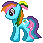 Size: 43x43 | Tagged: safe, artist:katcombs, rainbow dash (g3), g3, g3.5, g4, base used, female, g3.5 to g4, generation leap, gif, non-animated gif, pixel art, simple background, solo, transparent background