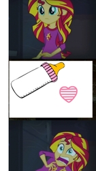 Size: 360x640 | Tagged: safe, sunset shimmer, equestria girls, g4, baby bottle, bad cropping, exploitable meme, female, meme, solo, sunset screamer