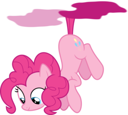 Size: 4460x4000 | Tagged: safe, artist:jeatz-axl, pinkie pie, amending fences, g4, absurd resolution, female, floating, looking down, pinkie being pinkie, pinkie physics, pinkiecopter, raised hoof, raised tail, simple background, solo, tail, tailcopter, transparent background, vector