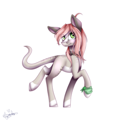 Size: 3000x3000 | Tagged: safe, artist:harmonyskish, oc, oc only, oc:cold, original species, female, high res, mare, raised hoof, raised leg, simple background, solo, transparent background