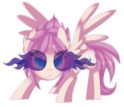 Size: 4455x3853 | Tagged: safe, artist:sorasku, oc, oc only, oc:dante, pegasus, pony, absurd resolution, dark magic, female, magic, mare, simple background, solo, sombra eyes, spread wings, transparent background