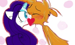 Size: 1280x768 | Tagged: safe, artist:martapd2, rarity, g4, blushing, censored, crossover shipping, heart, implied kissing, kissing, rariwander, shipping, wander over yonder