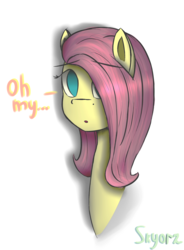 Size: 1400x1900 | Tagged: safe, artist:skyorz1337, fluttershy, pegasus, pony, g4, bust, female, portrait, simple background, solo, white background