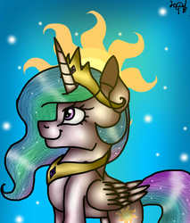 Size: 850x1000 | Tagged: safe, artist:aminaislam, princess celestia, alicorn, pony, g4, cutie mark, female, looking up, solo, sun