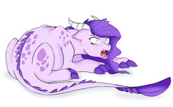 Size: 3105x1925 | Tagged: safe, artist:soft-arthropod, oc, oc only, oc:crystal clarity, dracony, hybrid, kilalaverse, female, interspecies offspring, offspring, parent:rarity, parent:spike, parents:sparity, pregnant, simple background, solo, white background