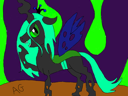 Size: 1024x768 | Tagged: safe, artist:wolfspiritclan, queen chrysalis, changeling, changeling queen, g4, antagonist, female, original art, solo