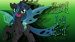 Size: 1920x1080 | Tagged: safe, artist:multiponi, queen chrysalis, changeling, changeling queen, g4, cover art, female, solo