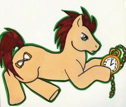 Size: 560x478 | Tagged: safe, artist:skypinpony, doctor whooves, time turner, earth pony, pony, g4, art trade, male, solo, stallion, traditional art