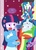 Size: 2891x3998 | Tagged: safe, artist:rainbowyoshi305, rainbow dash, twilight sparkle, equestria girls, g4, blushing, christmas lights, clothes, female, gift art, high res, lesbian, my little squishy, ship:twidash, shipping, sweater, twilight sparkle (alicorn), upside down