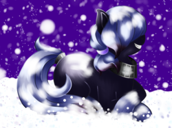 Size: 2909x2176 | Tagged: safe, artist:szarlotki, oc, oc only, oc:amethyst snowflake, commission, high res, snow, solo
