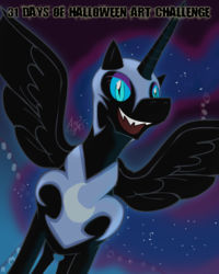 Size: 800x1000 | Tagged: safe, artist:x-thedudeabides-x, nightmare moon, alicorn, pony, g4, adobe flash, female, photoshop, solo