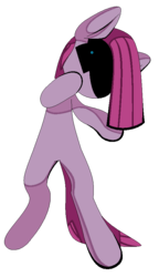 Size: 511x889 | Tagged: dead source, safe, artist:moeclere, pinkie pie, earth pony, pony, g4, bipedal, female, laughing, pinkamena diane pie, simple background, solo, stare, transparent background, walking