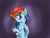 Size: 1024x768 | Tagged: safe, artist:unhinged_pony, rainbow dash, pegasus, pony, g4, askdepresseddash, cup, female, looking back, simple background, solo, starry eyes, wingding eyes