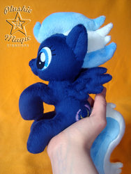 Size: 1024x1365 | Tagged: safe, artist:sunflowertiger, night glider, human, g4, hand, irl, irl human, photo, plushie, solo