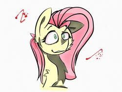 Size: 1024x768 | Tagged: safe, artist:battie-overtale, fluttershy, g4, bust, faic, female, portrait, simple background, solo, white background