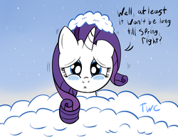 Size: 1280x1011 | Tagged: safe, artist:tellytoon, artist:tellywebcartoons, rarity, g4, 30 minute art challenge, female, snow, solo, winter