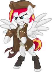 Size: 1024x1410 | Tagged: safe, artist:helmie-art, oc, oc only, oc:white wing, pegasus, pony, male, pirate, rearing, serious, serious face, simple background, solo, spread wings, stallion, transparent background