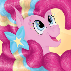 Size: 3600x3600 | Tagged: safe, artist:ambergerr, pinkie pie, g4, female, high res, rainbow power, solo