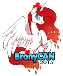 Size: 836x1000 | Tagged: safe, artist:onnanoko, oc, oc only, oc:princess apricity, alicorn, pony, alicorn oc, bronycan, bronycan 2015, canada, leaf, maple leaf, maple syrup, mascot, simple background, solo, syrup, transparent background