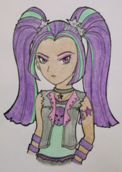 Size: 1920x2701 | Tagged: safe, artist:metalamethyst, aria blaze, equestria girls, g4, female, human coloration, solo, traditional art