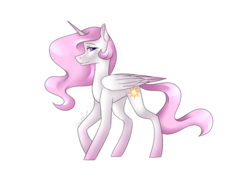 Size: 1024x768 | Tagged: safe, artist:drawitwriteit, princess celestia, pony, g4, female, mare, pink-mane celestia, simple background, solo, transparent background
