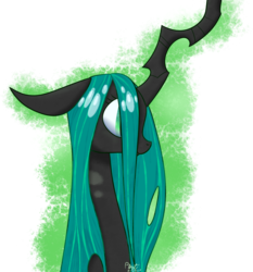 Size: 1864x2000 | Tagged: safe, artist:randythealicorn, queen chrysalis, changeling, changeling queen, g4, bust, female, portrait, simple background, solo, transparent background