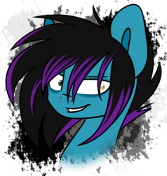 Size: 1368x1440 | Tagged: safe, artist:despotshy, oc, oc only, oc:despy, earth pony, pony, bust, female, grin, heterochromia, mare, portrait, smiling, solo