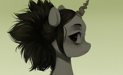Size: 2560x1566 | Tagged: safe, artist:aphphphphp, oc, oc only, pony, unicorn, bust, female, mare, portrait, profile, solo
