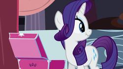 Size: 1366x768 | Tagged: safe, screencap, rarity, pony, unicorn, g4, sweet and elite, cute, female, mare, raribetes, scrunchy face, solo