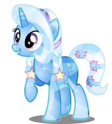 Size: 6591x7283 | Tagged: safe, artist:limedazzle, trixie, crystal pony, pony, g4, absurd resolution, crystal trixie, crystallized, cute, diatrixes, female, raised hoof, show accurate, simple background, smiling, solo, transparent background, vector