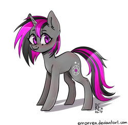 Size: 2329x2279 | Tagged: safe, artist:errorren, oc, oc only, oc:midnight aperture, pony, unicorn, female, high res, mare, simple background, solo, white background