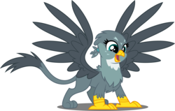 Size: 5000x3184 | Tagged: safe, artist:dashiesparkle, gabby, griffon, g4, the fault in our cutie marks, .svg available, cute, female, happy, high res, majestic, simple background, solo, spread wings, transparent background, vector
