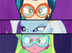 Size: 1282x954 | Tagged: safe, edit, indigo zap, lemon zest, trixie, equestria girls, g4, my little pony equestria girls: friendship games, my little pony equestria girls: rainbow rocks