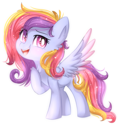 Size: 1024x1056 | Tagged: safe, artist:slasharu, oc, oc only, oc:glittering cloud, pegasus, pony, blushing, female, mare, simple background, solo, transparent background