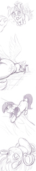 Size: 610x2904 | Tagged: safe, artist:alcor, twilight sparkle, alicorn, pony, unicorn, g4, :o, blushing, breath, butt, comic, drool, ear fluff, female, floppy ears, frog (hoof), grayscale, looking at you, monochrome, on back, open mouth, plot, pony pet, prone, sitting, sketch, sketch dump, smiling, solo, spread wings, sugarcube, tail wag, tongue out, twilight sparkle (alicorn), underhoof