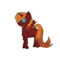 Size: 1000x1000 | Tagged: safe, artist:supasqueegee, oc, oc only, oc:starry swirl, changeling, orange changeling, profile, simple background, solo, white background, wings