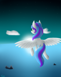 Size: 1024x1280 | Tagged: safe, artist:keisaa, oc, oc only, oc:crystal flame, pegasus, pony, female, flying, mare, solo, spread wings