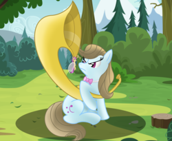 Size: 5600x4600 | Tagged: safe, artist:miragepotato, beauty brass, breezie, earth pony, pony, g4, absurd resolution, female, forest, mare, musical instrument, sousaphone