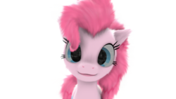 Size: 1025x577 | Tagged: safe, artist:tridashie27, pinkie pie, earth pony, pony, g4, 3d, :3, cute, diapinkes, female, floppy ears, fluffy, head tilt, looking at you, simple background, smiling, solo, white background