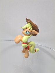 Size: 1024x1365 | Tagged: safe, artist:earthenpony, applejack, g4, craft, figure, glass, irl, photo, rearing, sculpture, solo, traditional art