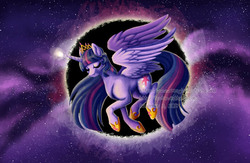 Size: 800x523 | Tagged: safe, artist:tcstarwind, twilight sparkle, alicorn, pony, g4, female, jewelry, regalia, solo, twilight sparkle (alicorn), watermark