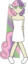 Size: 218x499 | Tagged: safe, artist:cassidypeterson, sweetie belle, human, g4, eared humanization, female, horn, horned humanization, humanized, photoshop, simple background, solo, tailed humanization, transparent background